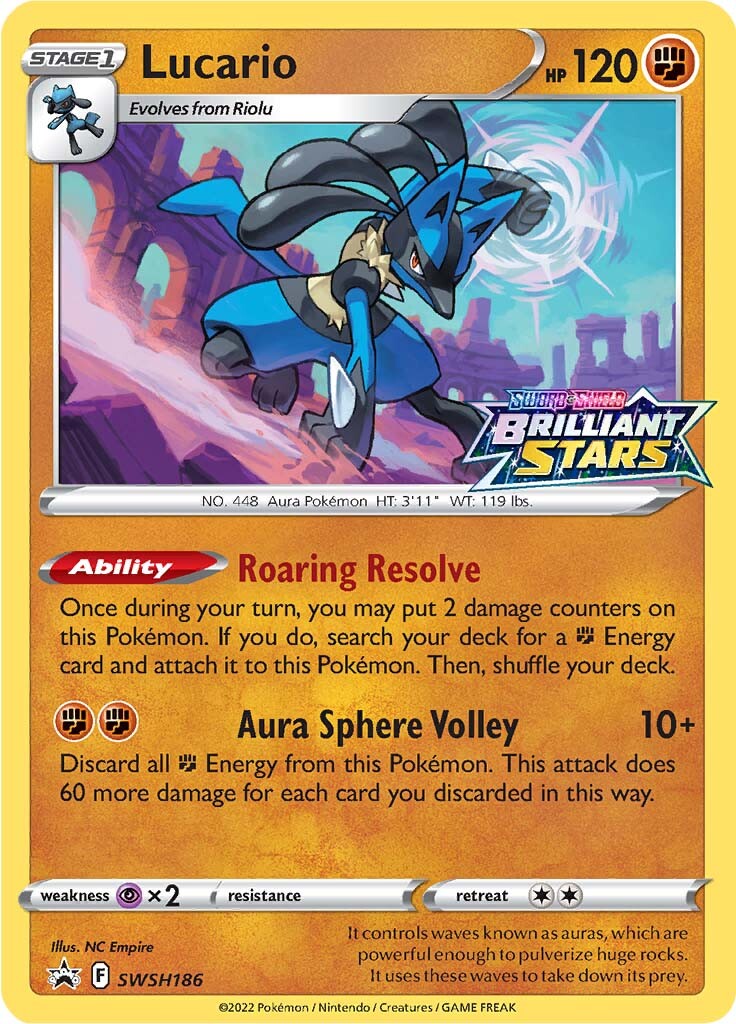 Lucario (SWSH186) (Prerelease Promo) [Sword & Shield: Black Star Promos] | Mindsight Gaming