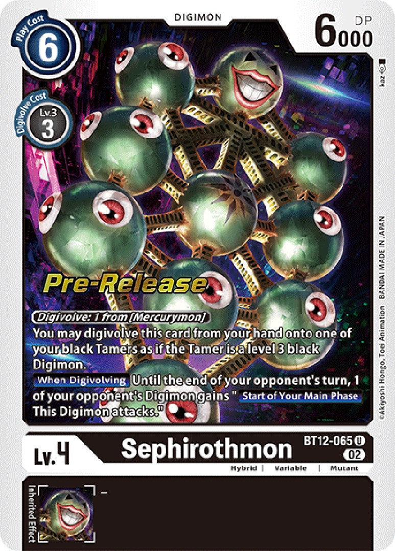 Sephirothmon [BT12-065] [Across Time Pre-Release Cards] | Mindsight Gaming