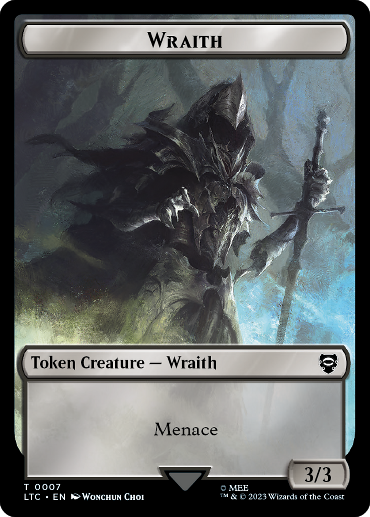 Dragon // Wraith Double-Sided Token [The Lord of the Rings: Tales of Middle-Earth Commander Tokens] | Mindsight Gaming