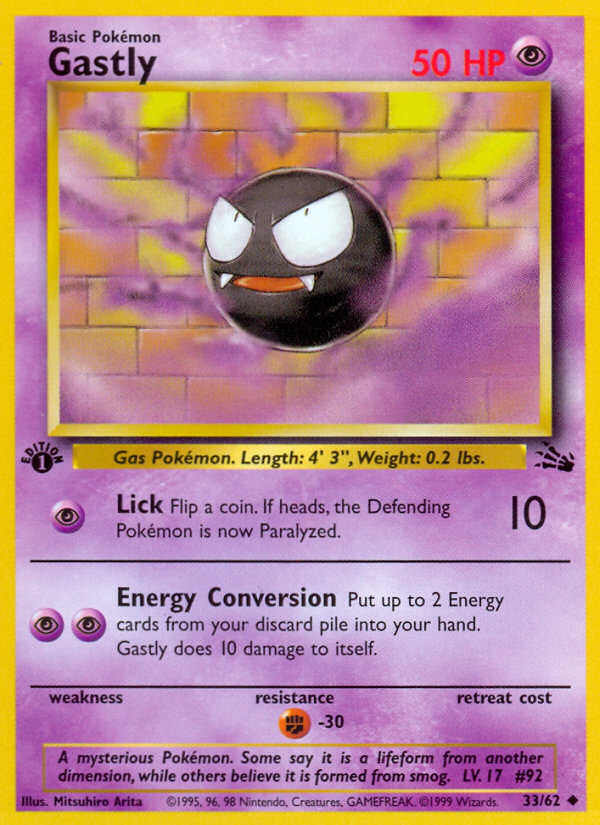 Gastly (33/62) [Fossil 1st Edition] | Mindsight Gaming