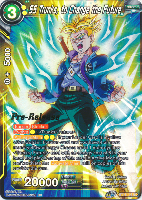 SS Trunks, to Change the Future (BT13-102) [Supreme Rivalry Prerelease Promos] | Mindsight Gaming