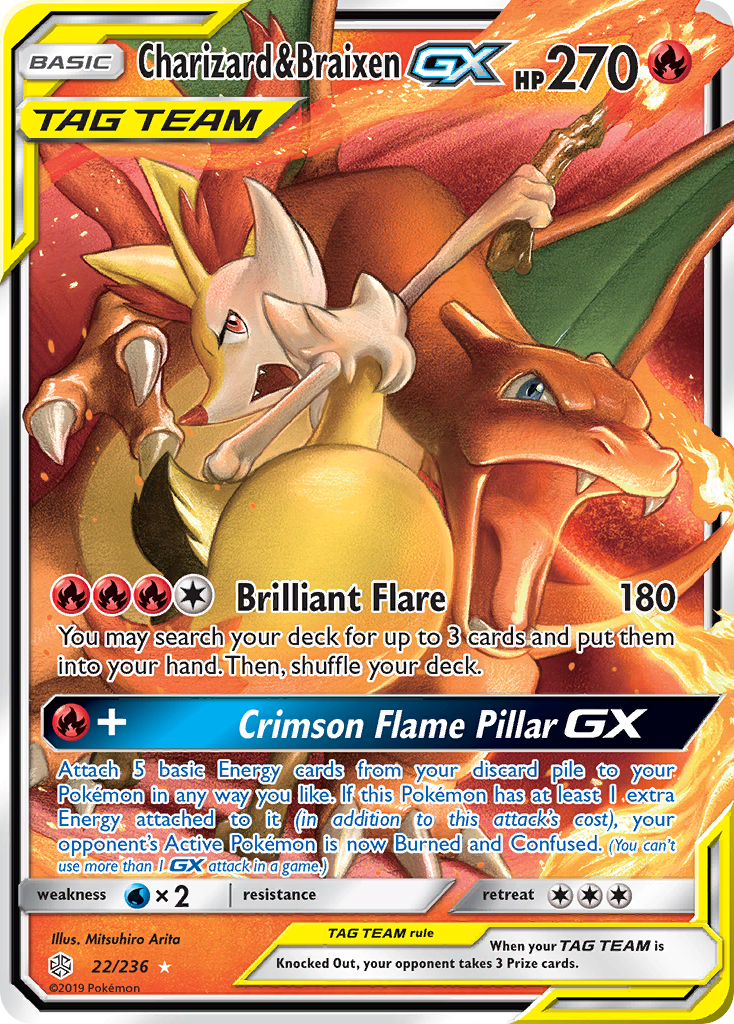 Charizard & Braixen GX (22/236) [Sun & Moon: Cosmic Eclipse] | Mindsight Gaming