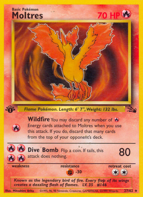 Moltres (27/62) [Fossil 1st Edition] | Mindsight Gaming