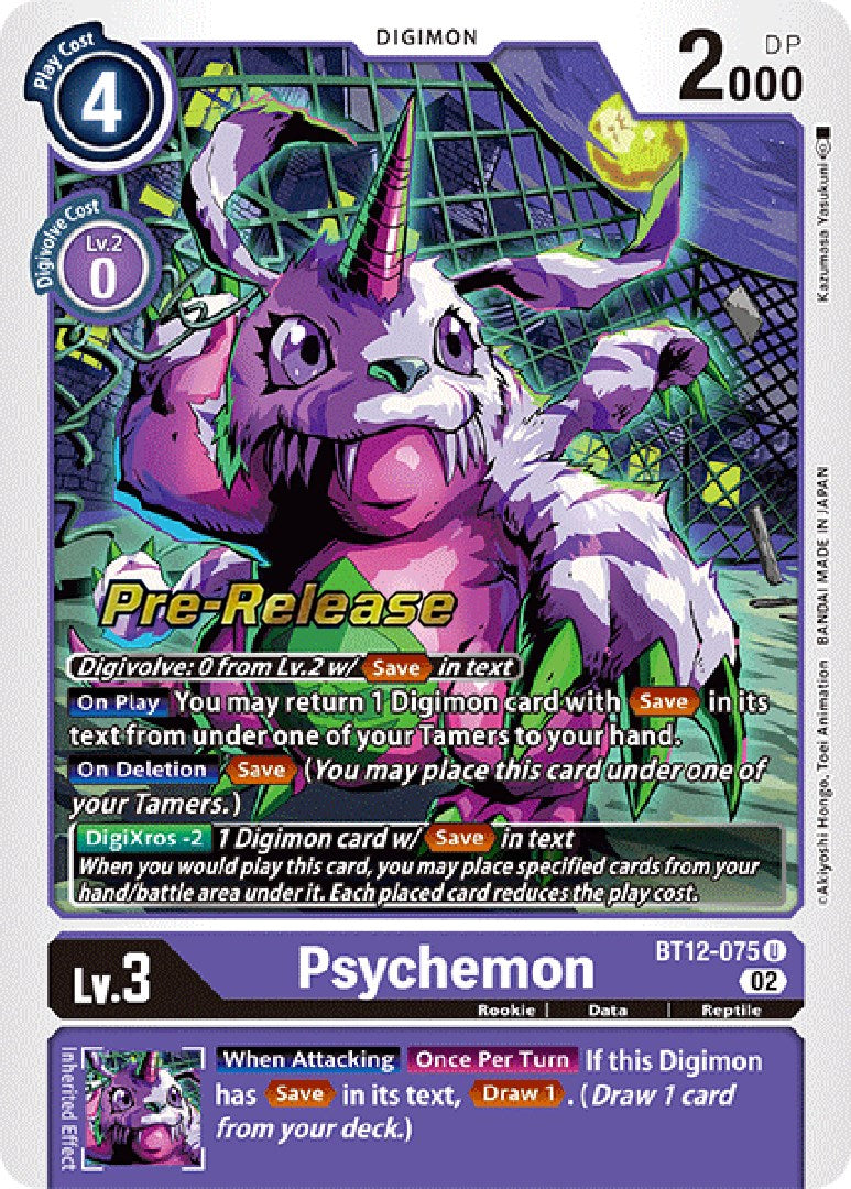 Psychemon [BT12-075] [Across Time Pre-Release Cards] | Mindsight Gaming