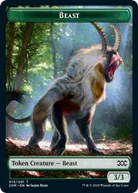 Beast // Soldier Double-sided Token [Double Masters Tokens] | Mindsight Gaming