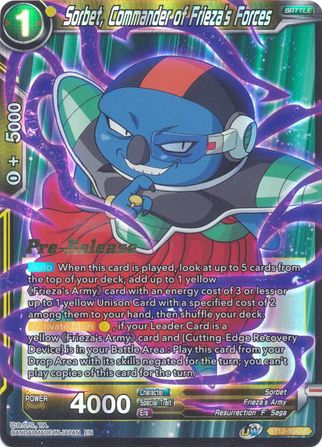 Sorbet, Commander of Frieza's Forces (BT12-104) [Vicious Rejuvenation Prerelease Promos] | Mindsight Gaming