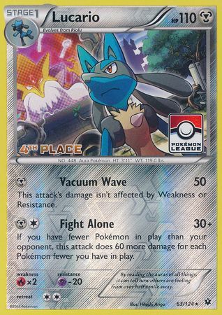 Lucario (63/124) (League Promo 4th Place) [XY: Fates Collide] | Mindsight Gaming