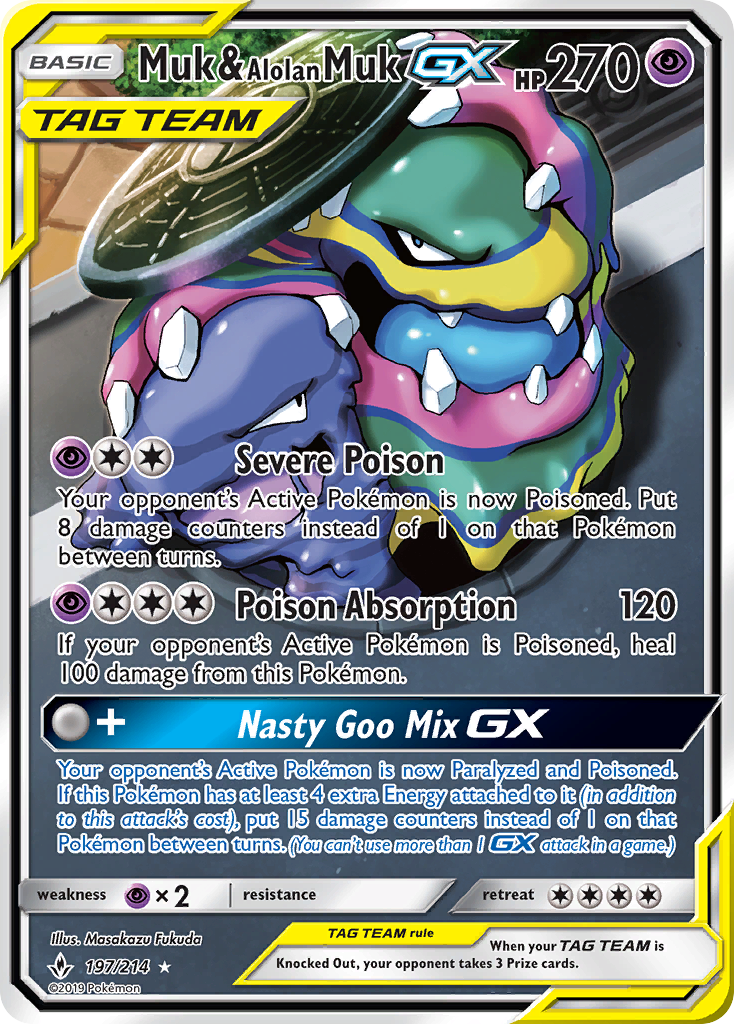 Muk & Alolan Muk GX (197/214) [Sun & Moon: Unbroken Bonds] | Mindsight Gaming