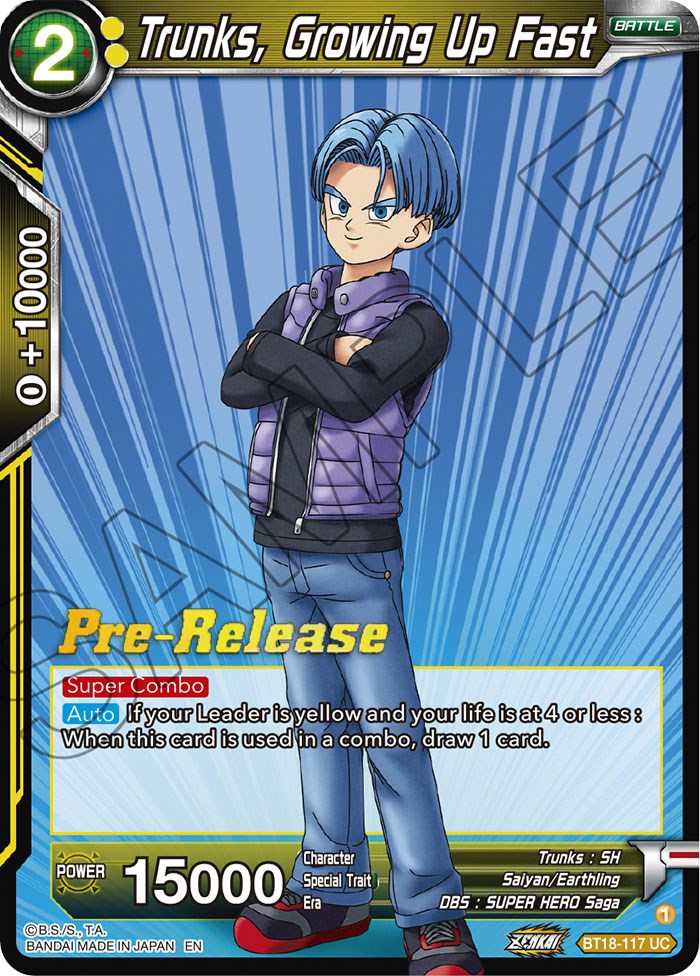 Trunks, Growing Up Fast (BT18-117) [Dawn of the Z-Legends Prerelease Promos] | Mindsight Gaming