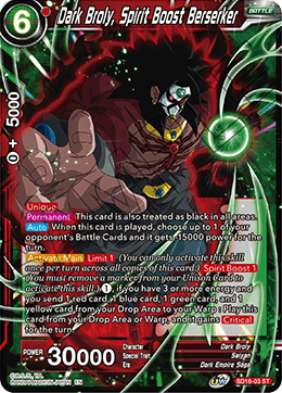 Dark Broly, Spirit Boost Berserker (Starter Deck - Darkness Reborn) (SD16-03) [Cross Spirits] | Mindsight Gaming