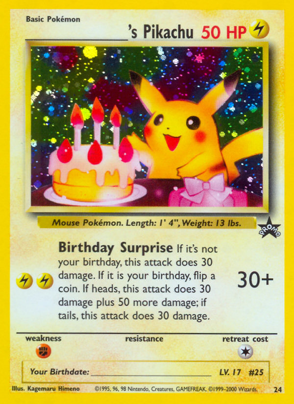 _____'s Pikachu (24) (Birthday Pikachu) [Wizards of the Coast: Black Star Promos] | Mindsight Gaming