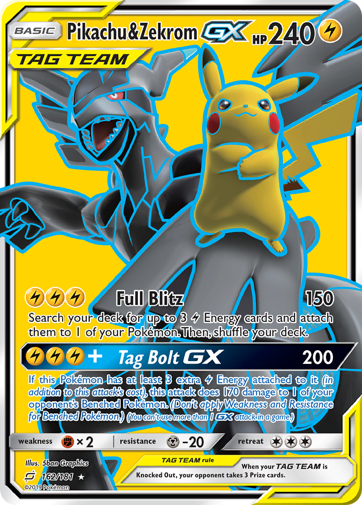 Pikachu & Zekrom GX (162/181) [Sun & Moon: Team Up] | Mindsight Gaming