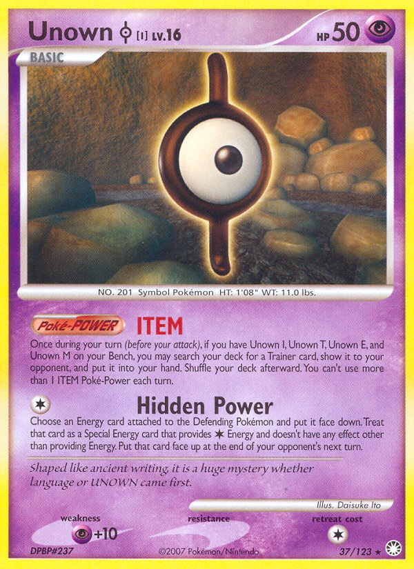 Unown I (37/123) [Diamond & Pearl: Mysterious Treasures] | Mindsight Gaming