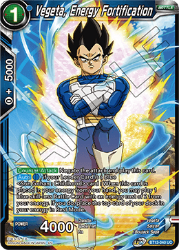 Vegeta, Energy Fortification (Uncommon) [BT13-040] | Mindsight Gaming