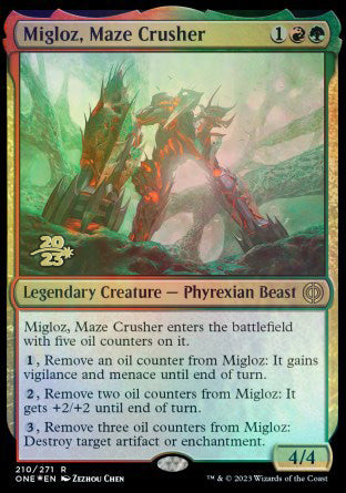 Migloz, Maze Crusher [Phyrexia: All Will Be One Prerelease Promos] | Mindsight Gaming