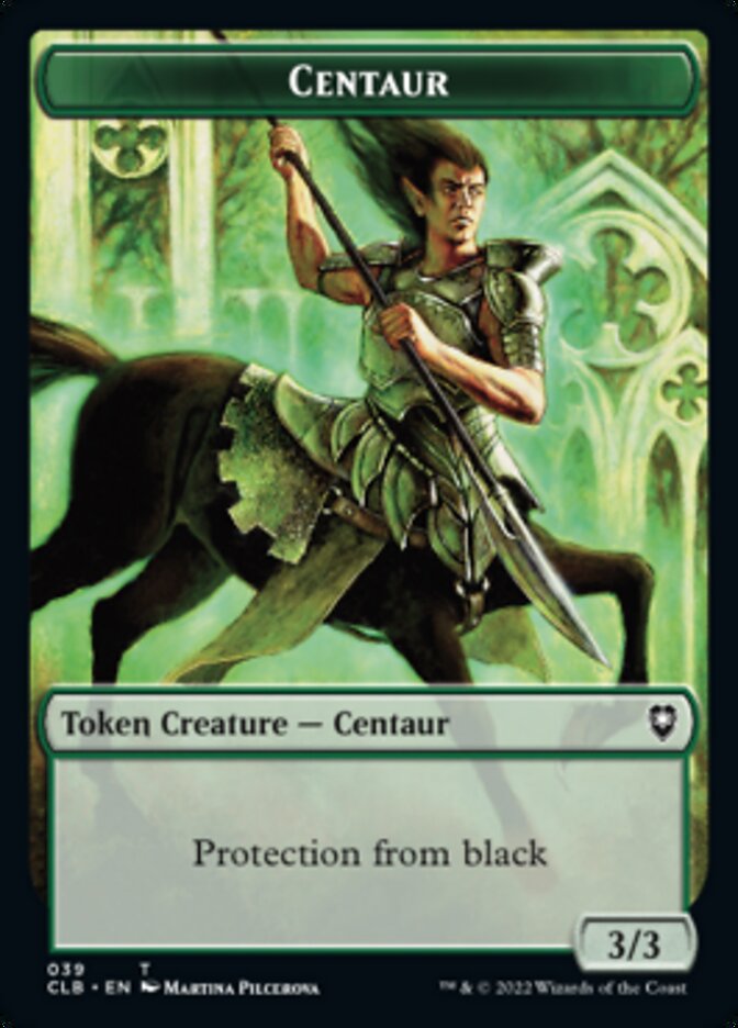 Horror // Centaur Double-sided Token [Commander Legends: Battle for Baldur's Gate Tokens] | Mindsight Gaming