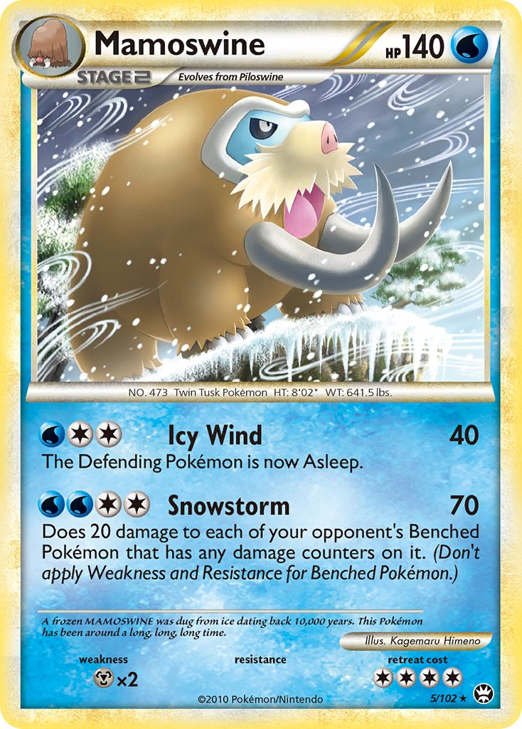 Mamoswine (5/102) (Cracked Ice Holo) (Theme Deck Exclusive) [HeartGold & SoulSilver: Triumphant] | Mindsight Gaming