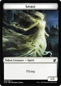 Spirit // Human Double-sided Token [Commander 2019 Tokens] | Mindsight Gaming