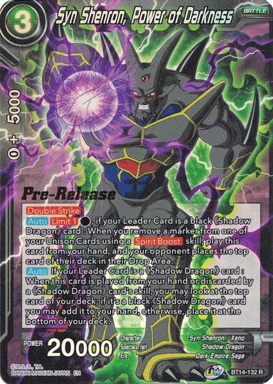 Syn Shenron, Power of Darkness (BT14-132) [Cross Spirits Prerelease Promos] | Mindsight Gaming