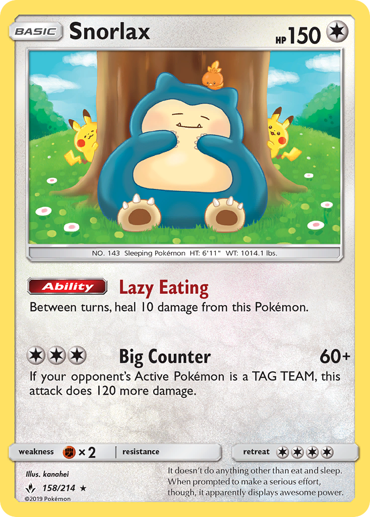 Snorlax (158/214) [Sun & Moon: Unbroken Bonds] | Mindsight Gaming