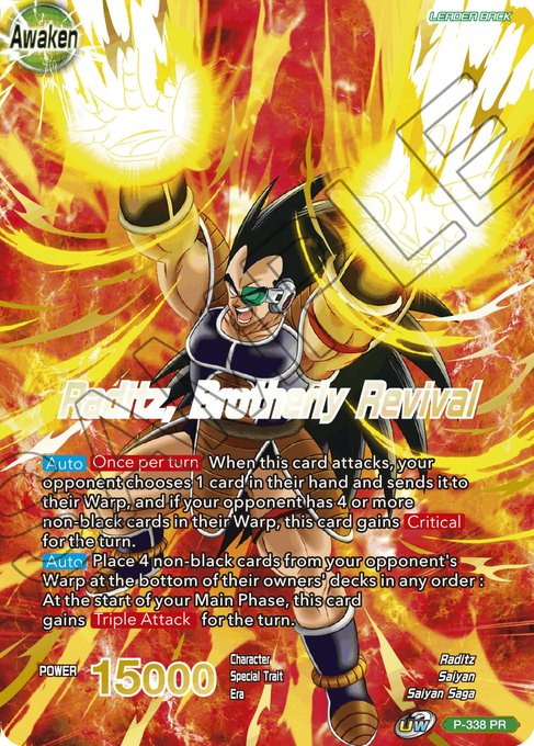 Raditz // Raditz, Brotherly Revival (Gold Stamped) (P-338) [Saiyan Showdown Prerelease Promos] | Mindsight Gaming