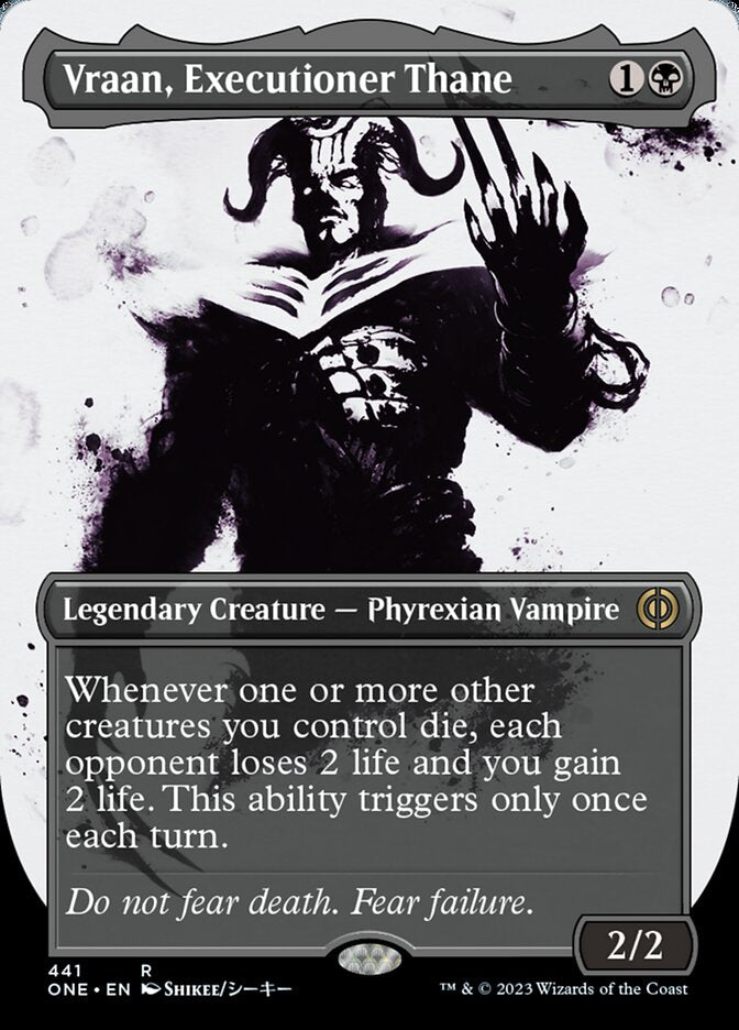 Vraan, Executioner Thane (Borderless Ichor Step-and-Compleat Foil) [Phyrexia: All Will Be One] | Mindsight Gaming