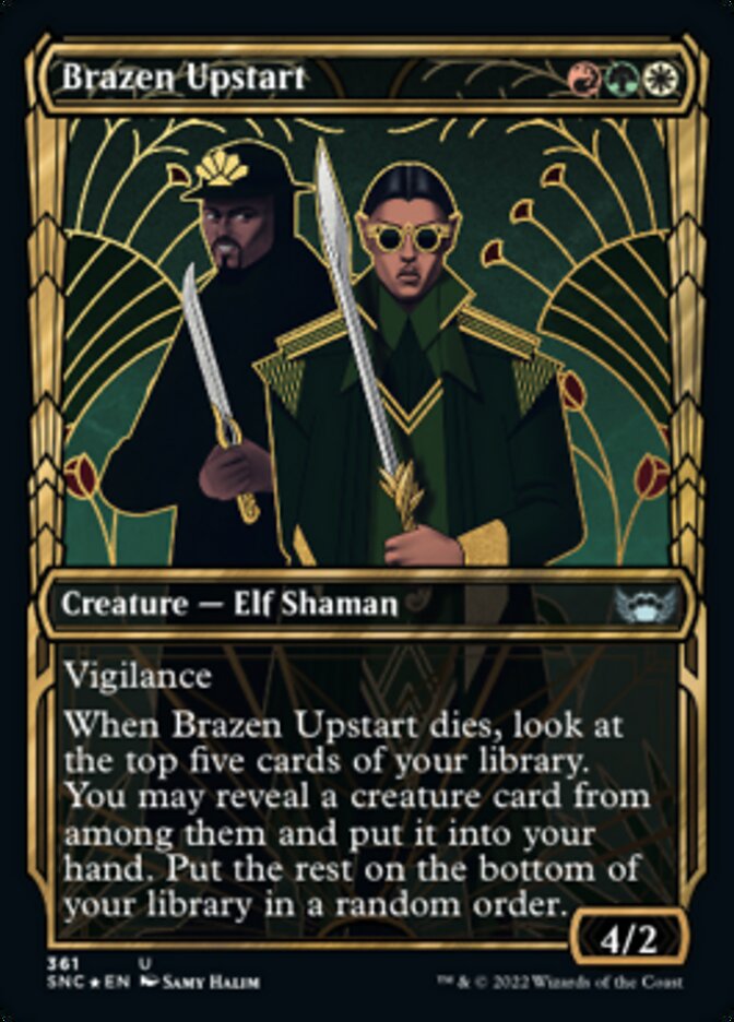 Brazen Upstart (Showcase Golden Age Gilded Foil) [Streets of New Capenna] | Mindsight Gaming