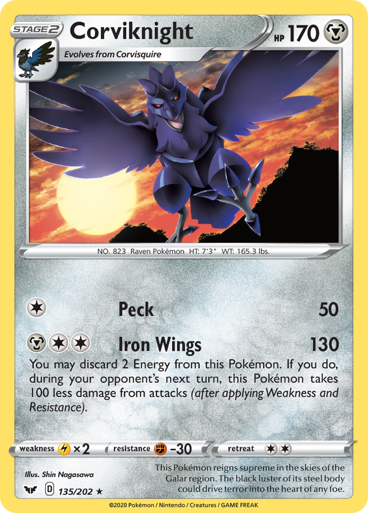 Corviknight (135/202) [Sword & Shield: Base Set] | Mindsight Gaming