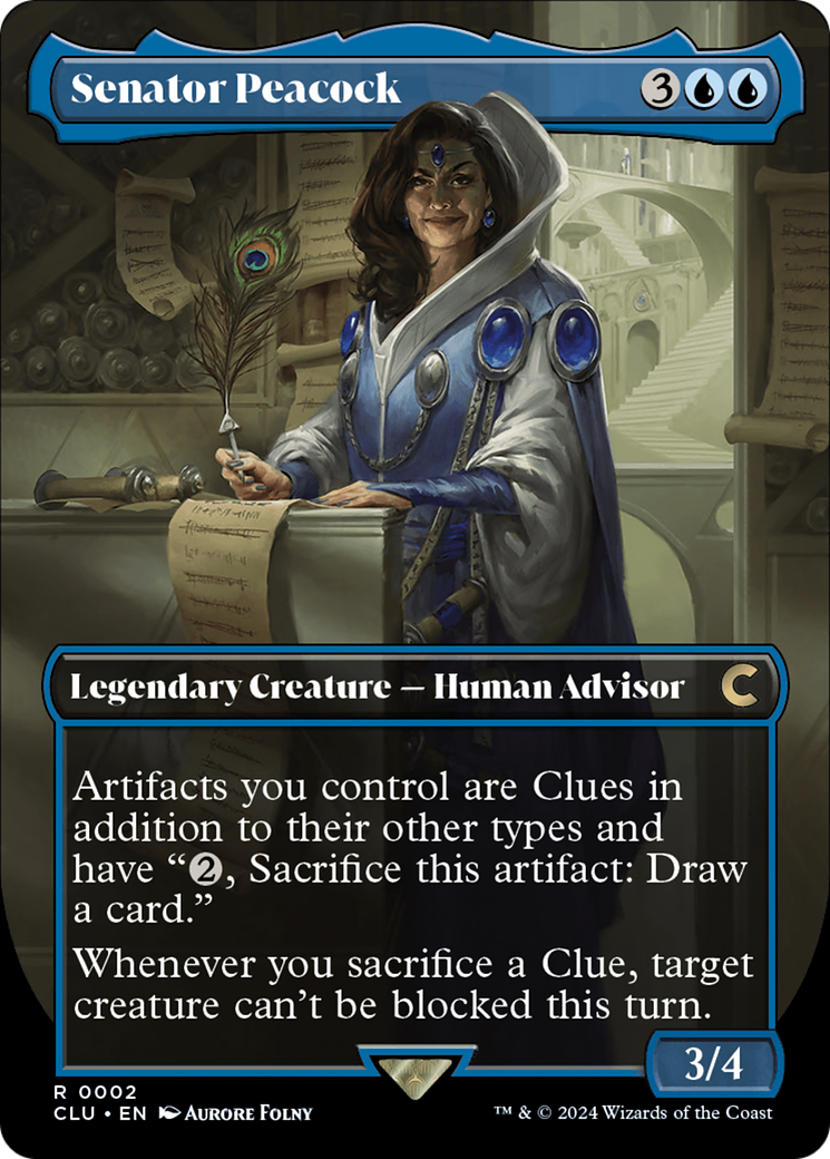 Senator Peacock (Borderless) [Ravnica: Clue Edition] | Mindsight Gaming