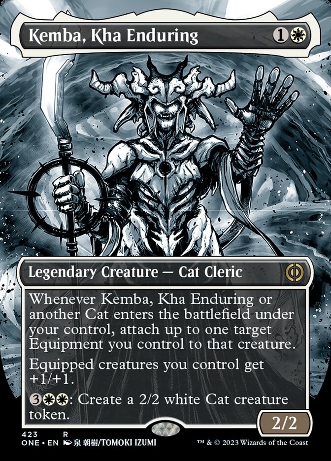 Kemba, Kha Enduring (Borderless Manga Step-and-Compleat Foil) [Phyrexia: All Will Be One] | Mindsight Gaming