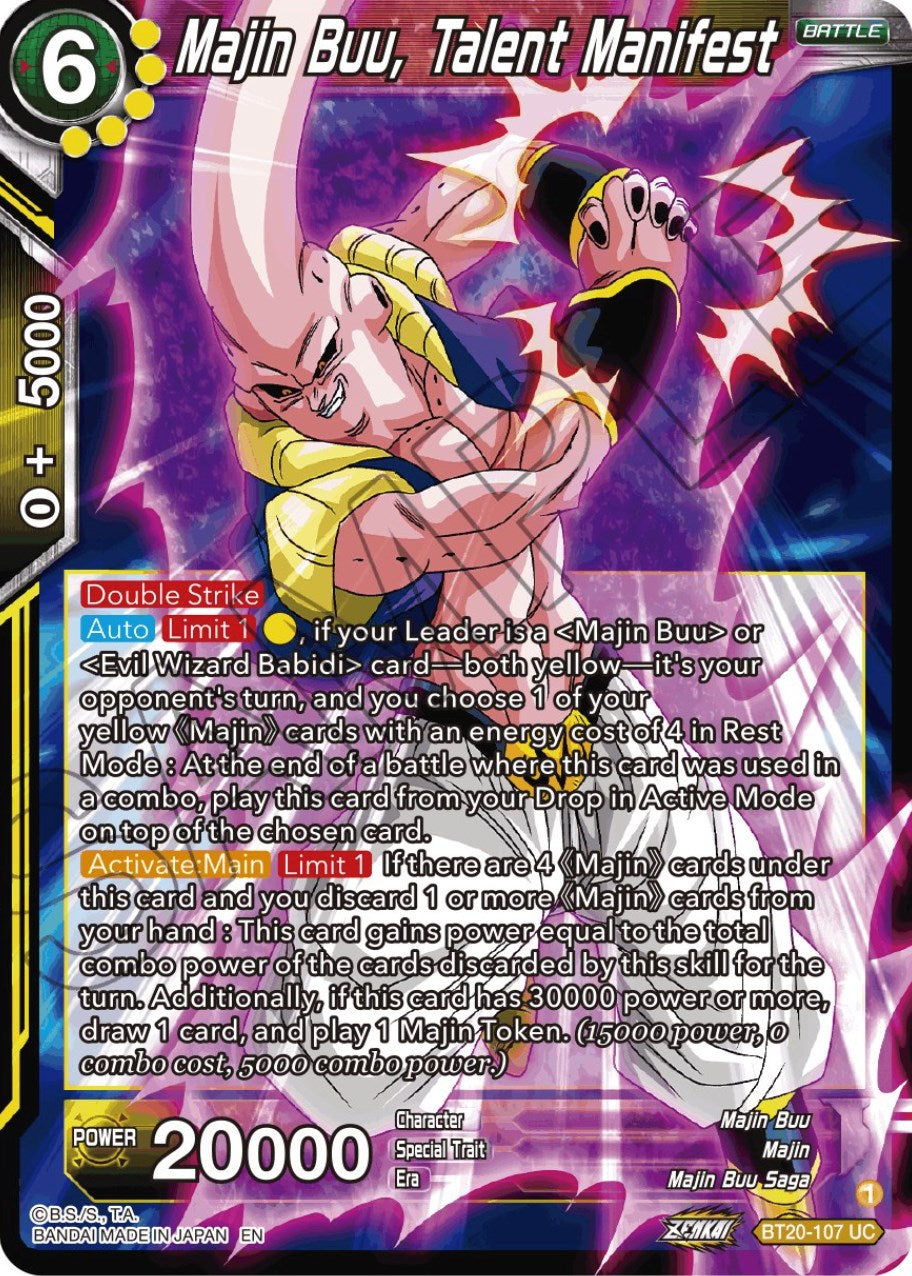 Majin Buu, Talent Manifest (BT20-107) [Power Absorbed] | Mindsight Gaming