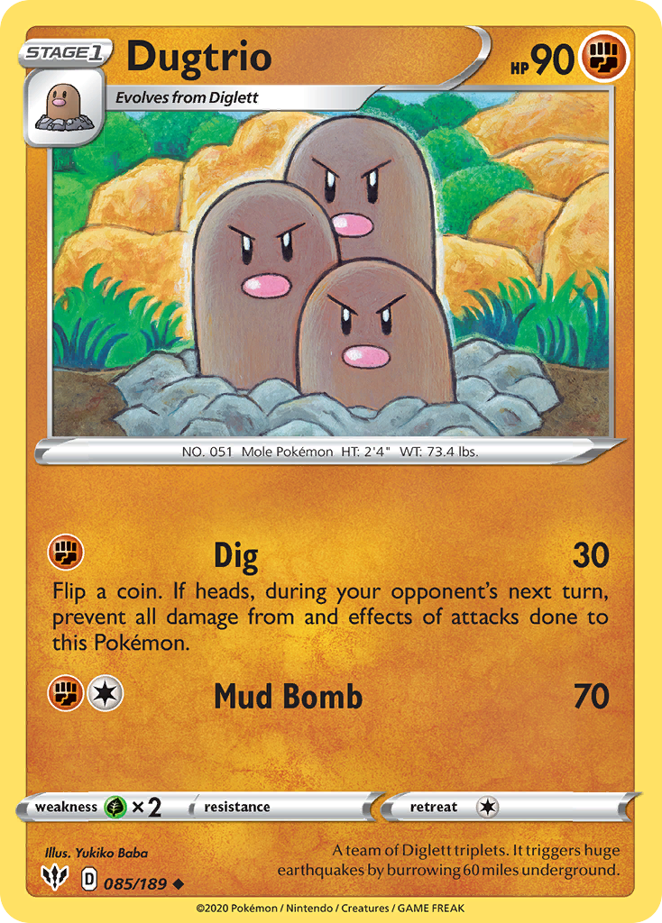 Dugtrio (085/189) [Sword & Shield: Darkness Ablaze] | Mindsight Gaming