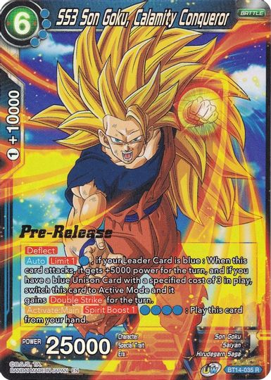 SS3 Son Goku, Calamity Conqueror (BT14-035) [Cross Spirits Prerelease Promos] | Mindsight Gaming