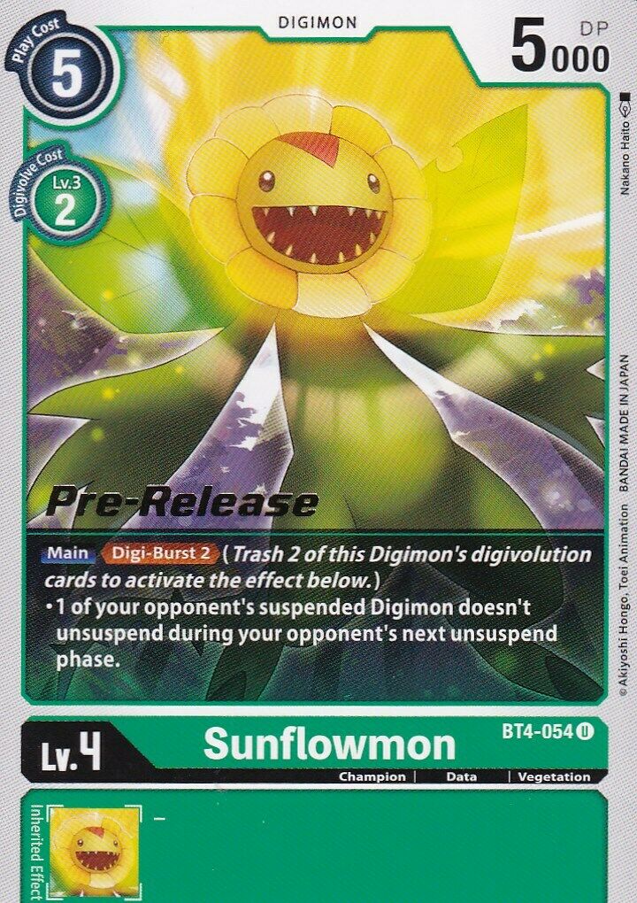 Sunflowmon [BT4-054] [Great Legend Pre-Release Promos] | Mindsight Gaming