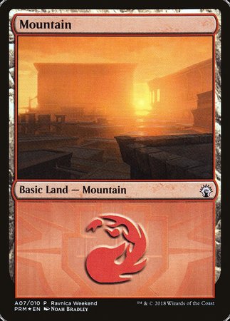 Mountain - Boros (A07) [GRN Ravnica Weekend] | Mindsight Gaming