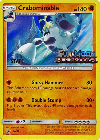 Crabominable (SM47) (Staff Prerelease Promo) [Sun & Moon: Black Star Promos] | Mindsight Gaming