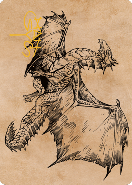 Ancient Bronze Dragon Art Card (58) (Gold-Stamped Signature) [Commander Legends: Battle for Baldur's Gate Art Series] | Mindsight Gaming