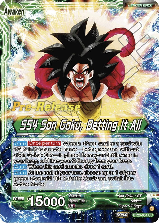 Son Goku // SS4 Son Goku, Betting It All (BT20-054) [Power Absorbed Prerelease Promos] | Mindsight Gaming