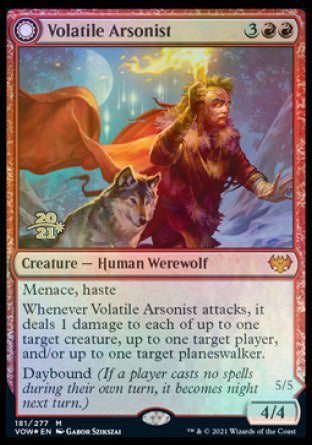 Volatile Arsonist // Dire-Strain Anarchist [Innistrad: Crimson Vow Prerelease Promos] | Mindsight Gaming