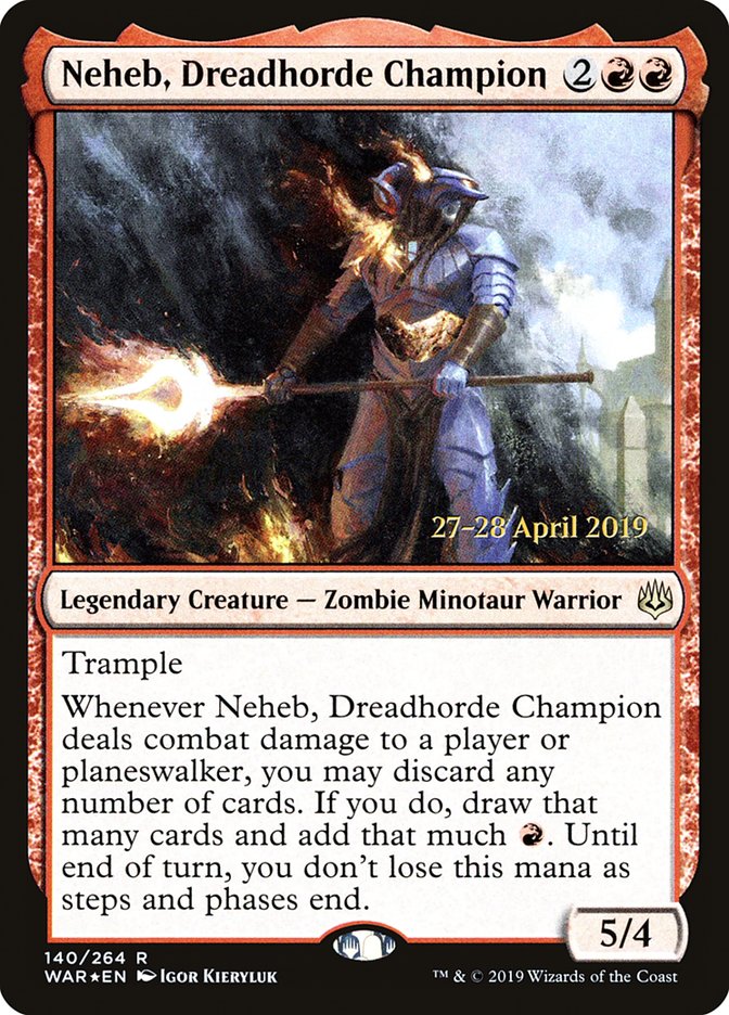 Neheb, Dreadhorde Champion  [War of the Spark Prerelease Promos] | Mindsight Gaming