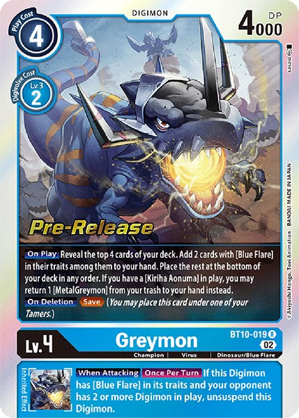 Greymon [BT10-019] [Xros Encounter Pre-Release Cards] | Mindsight Gaming