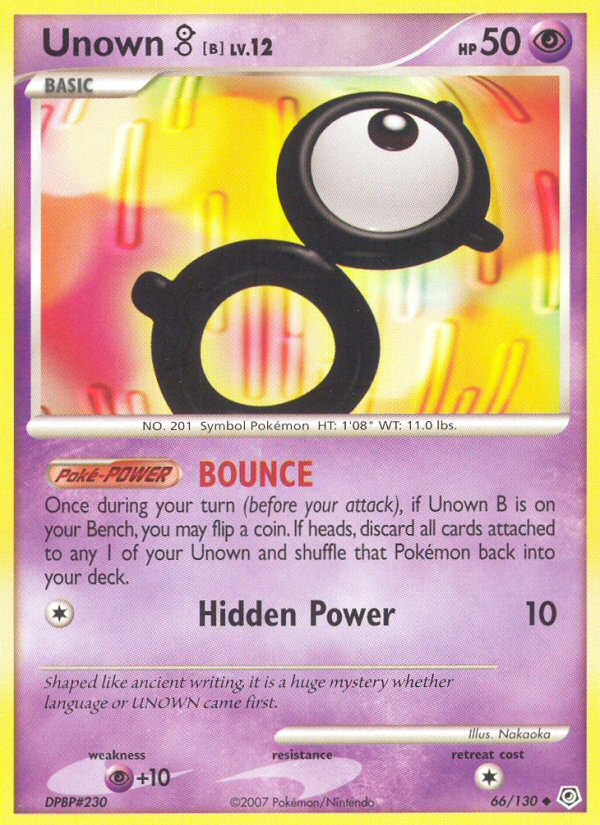 Unown B (66/130) [Diamond & Pearl: Base Set] | Mindsight Gaming