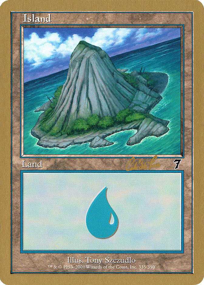 Island (cr335b) (Carlos Romao) [World Championship Decks 2002] | Mindsight Gaming