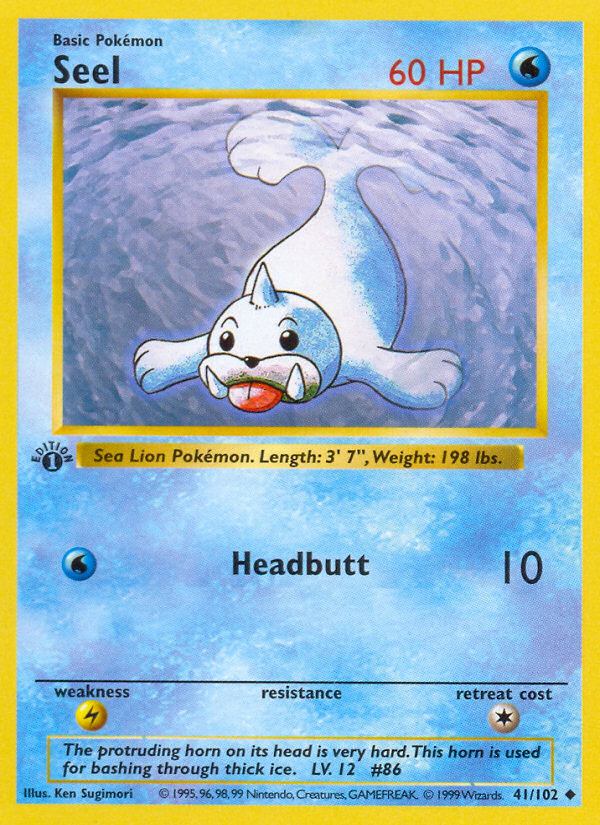 Seel (41/102) (Shadowless) [Base Set 1st Edition] | Mindsight Gaming