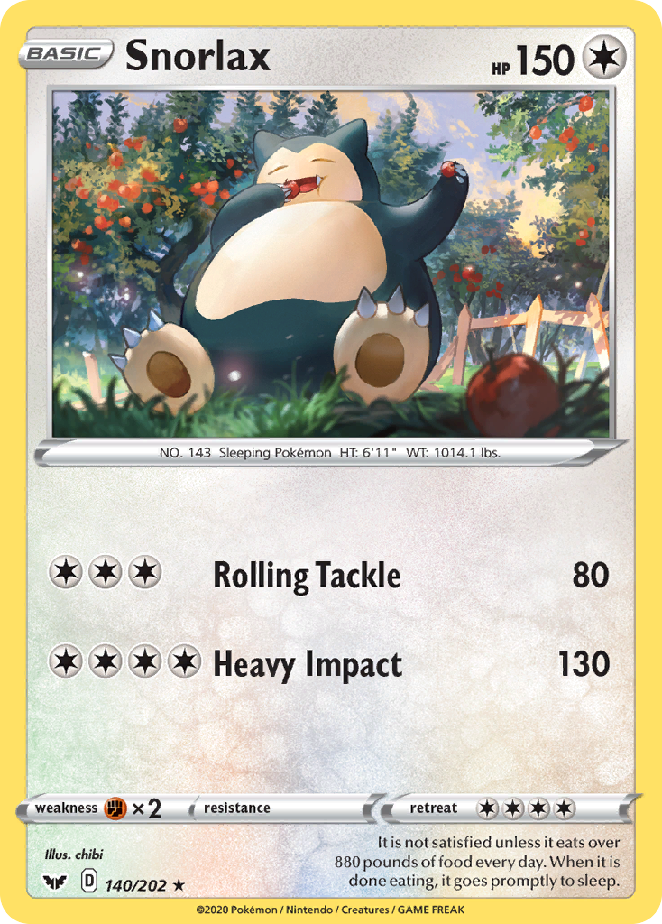 Snorlax (140/202) [Sword & Shield: Base Set] | Mindsight Gaming