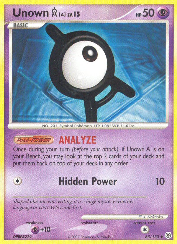 Unown A (65/130) [Diamond & Pearl: Base Set] | Mindsight Gaming