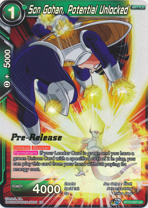 Son Gohan, Potential Unlocked (BT10-067) [Rise of the Unison Warrior Prerelease Promos] | Mindsight Gaming