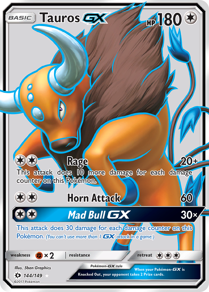 Tauros GX (144/149) [Sun & Moon: Base Set] | Mindsight Gaming