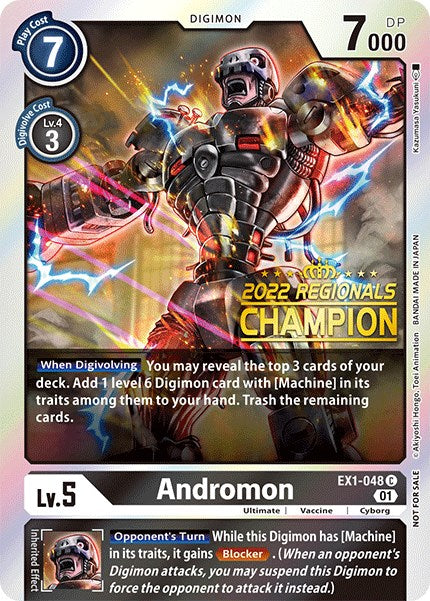 Andromon [EX1-048] (2022 Championship Online Regional) (Online Champion) [Classic Collection Promos] | Mindsight Gaming