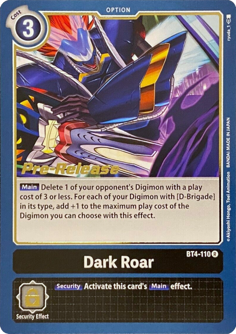 Dark Roar [BT4-110] [Great Legend Pre-Release Promos] | Mindsight Gaming